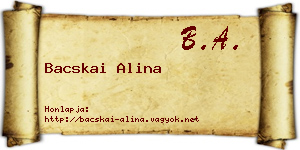 Bacskai Alina névjegykártya